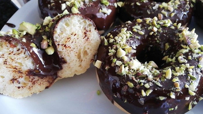 textura esponjosa de los donut saludable, sin azúcar ni harina refinada