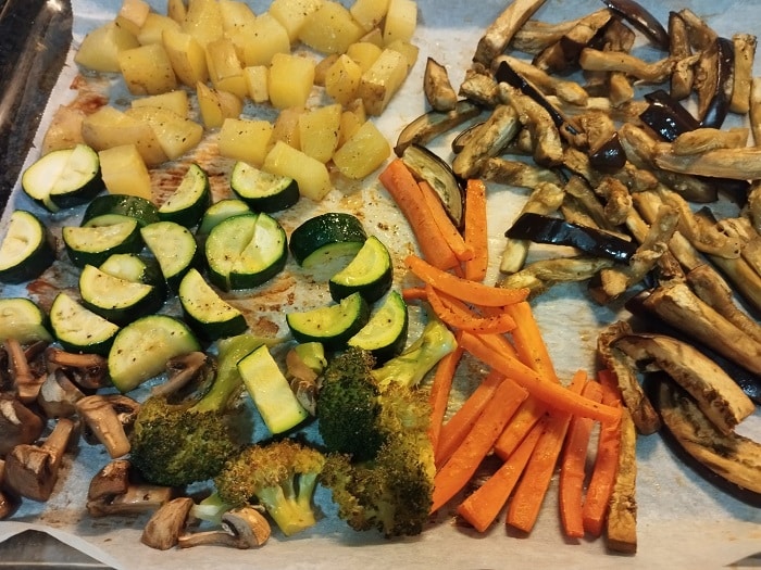 Verduras variadas al horno